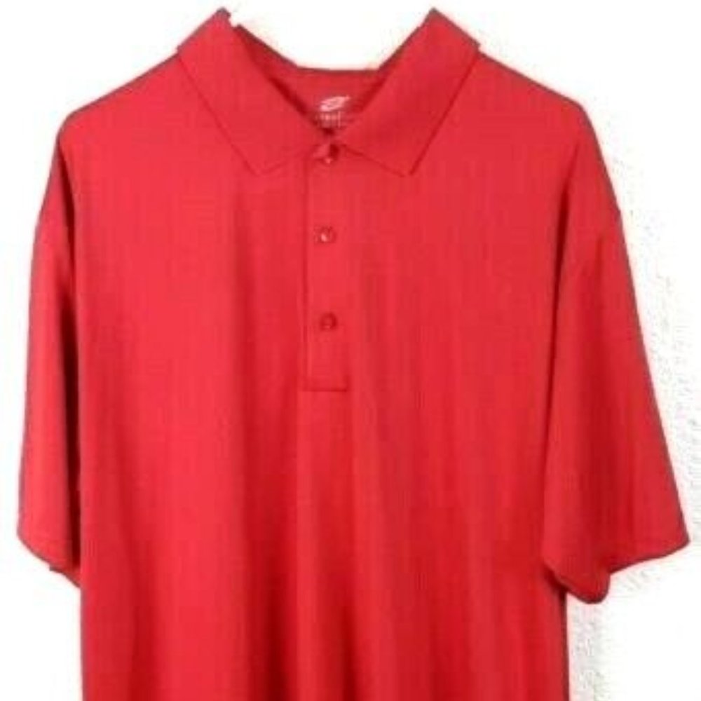 Mens Ultra Club Cool & Dry Star Elite Red Polo Shirt Short/Sleeve XL Lightweight